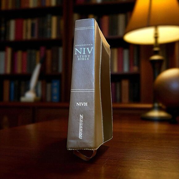 Zondervan’s NIV Study Bible 2002 Two Tone Leather Red Letter - Picture 1 of 10
